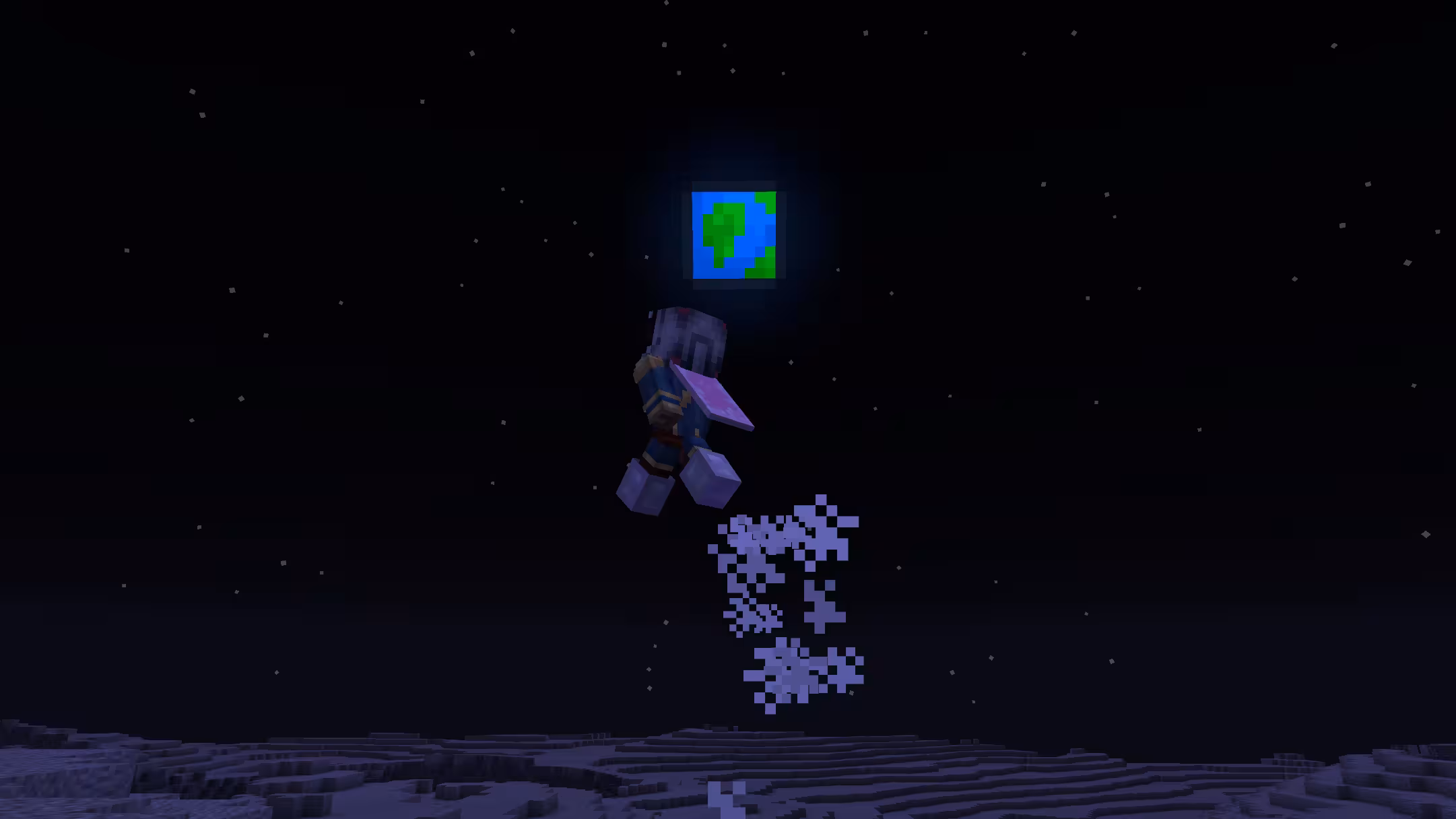 player double jumping on the moon in minecraft