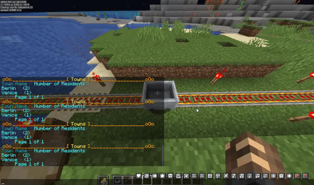 Minecart riding along rails at increased speed